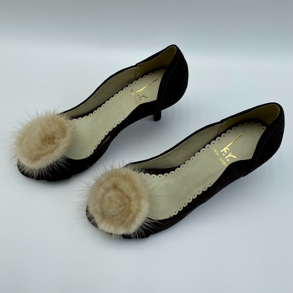 Kristen Randolph Chocolate Suede Leather Heels Size  7 - Picture 7 of 15